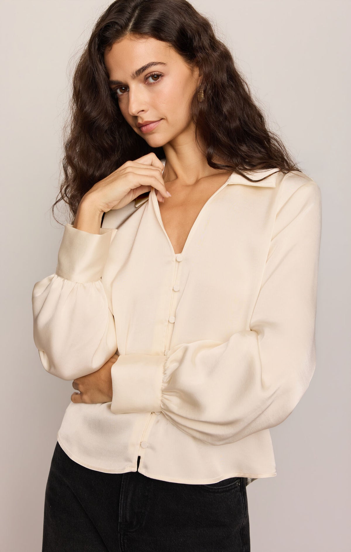 Late Night Luxe Button Up | Sandstone