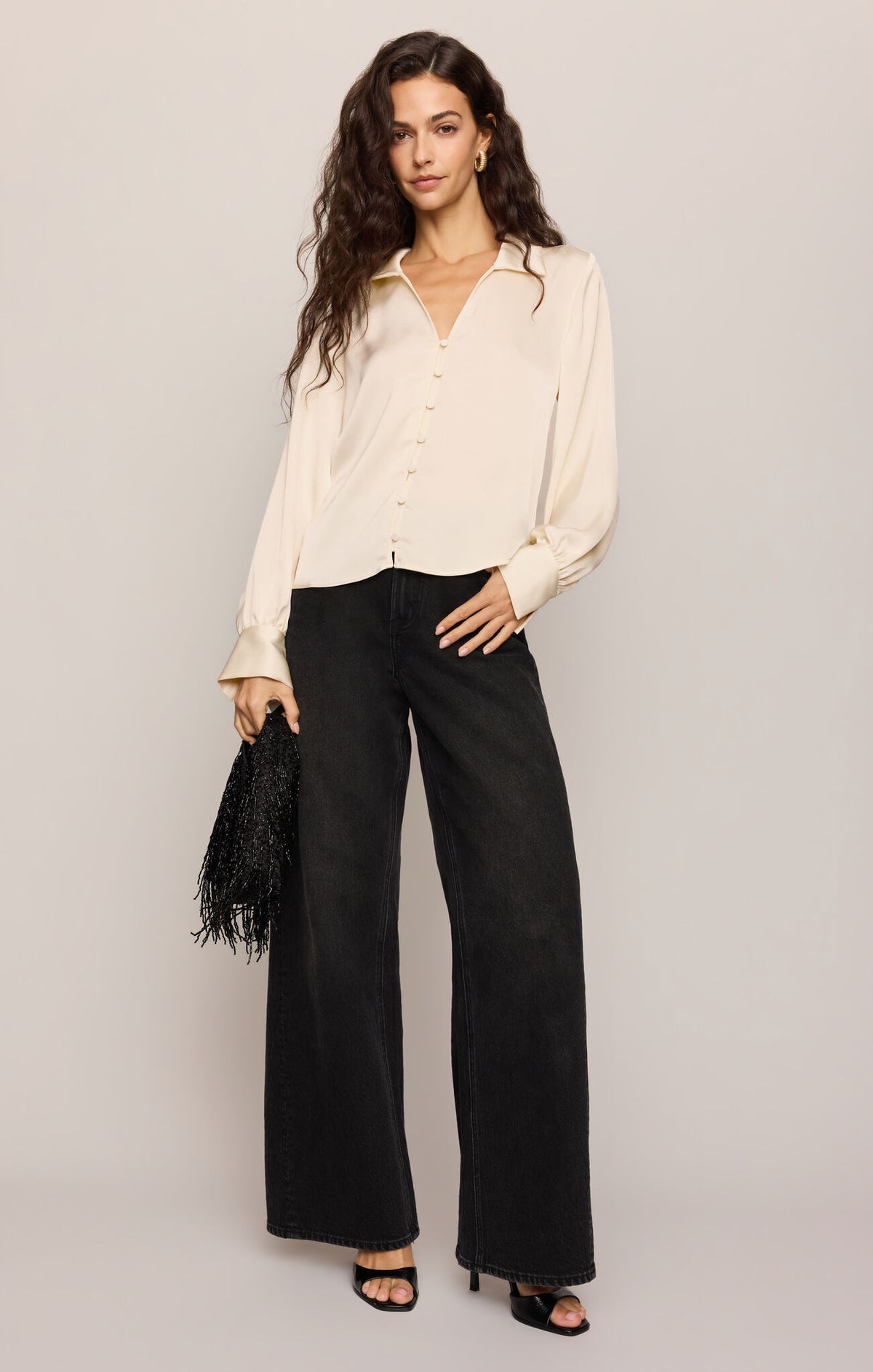 Late Night Luxe Button Up | Sandstone