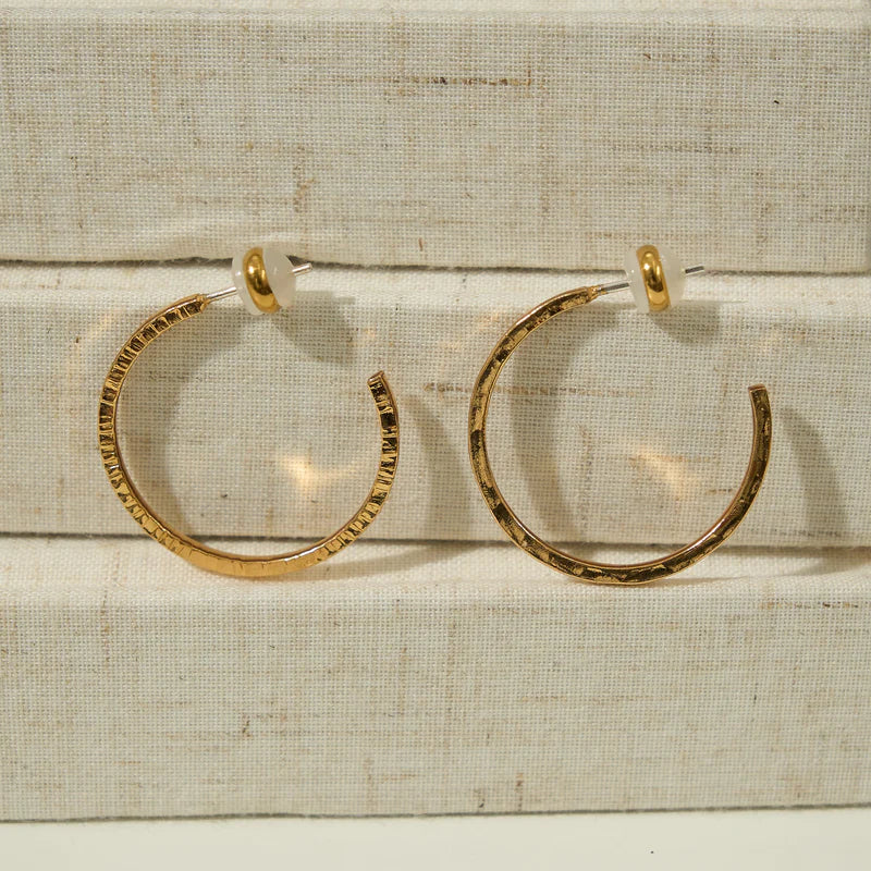 Thin Hammered Hoops Mini