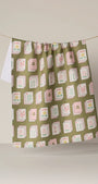 Geometry Tea Towel | Green Mahjong Tiles