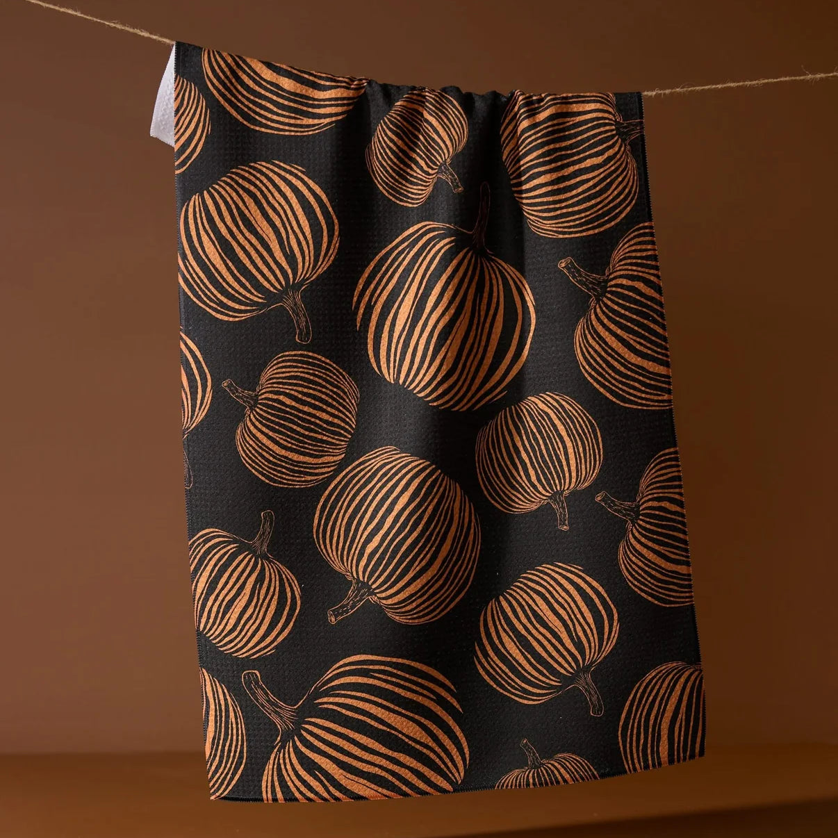 Geometry Tea Towel | Pumpkin Noir