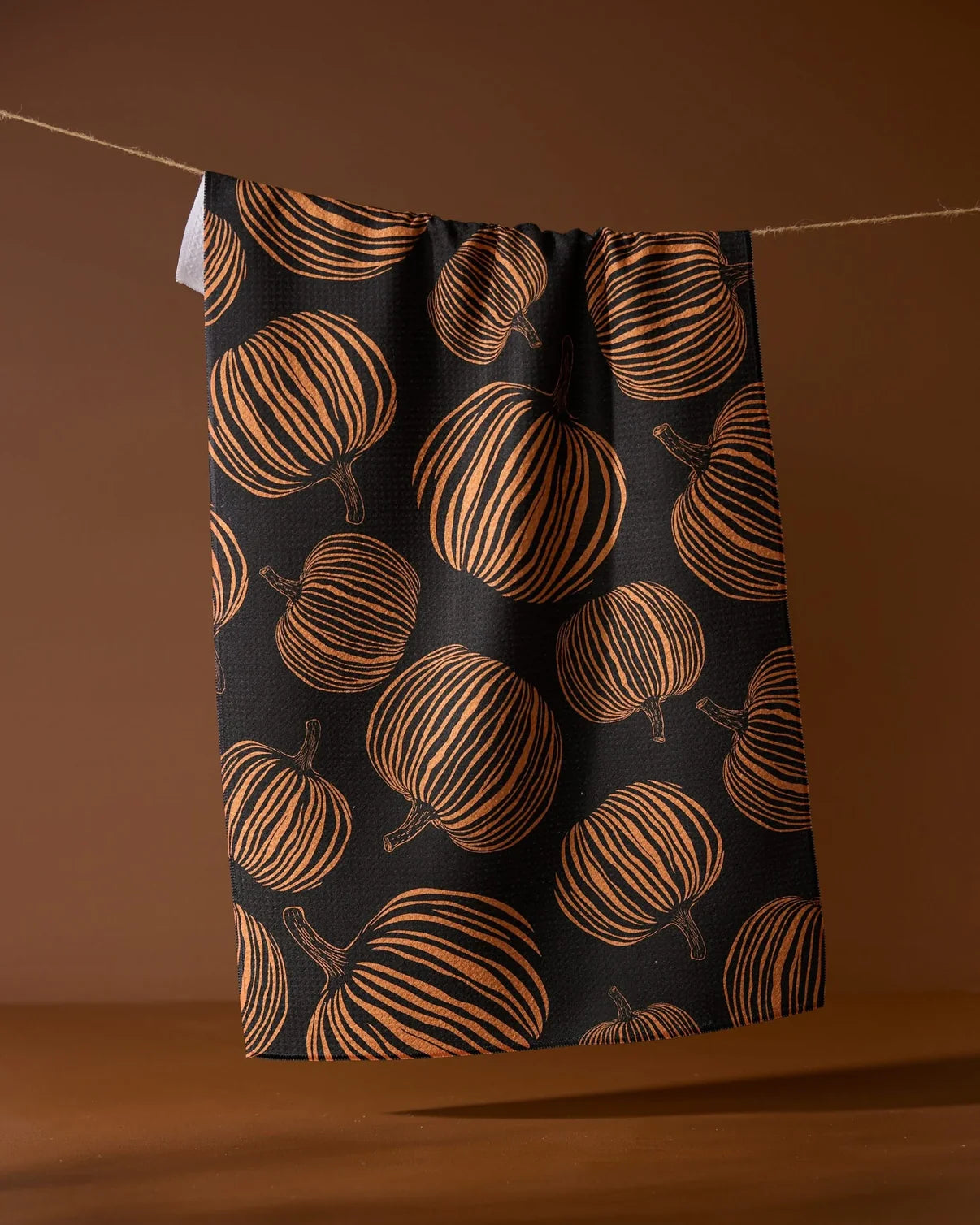 Geometry Tea Towel | Pumpkin Noir