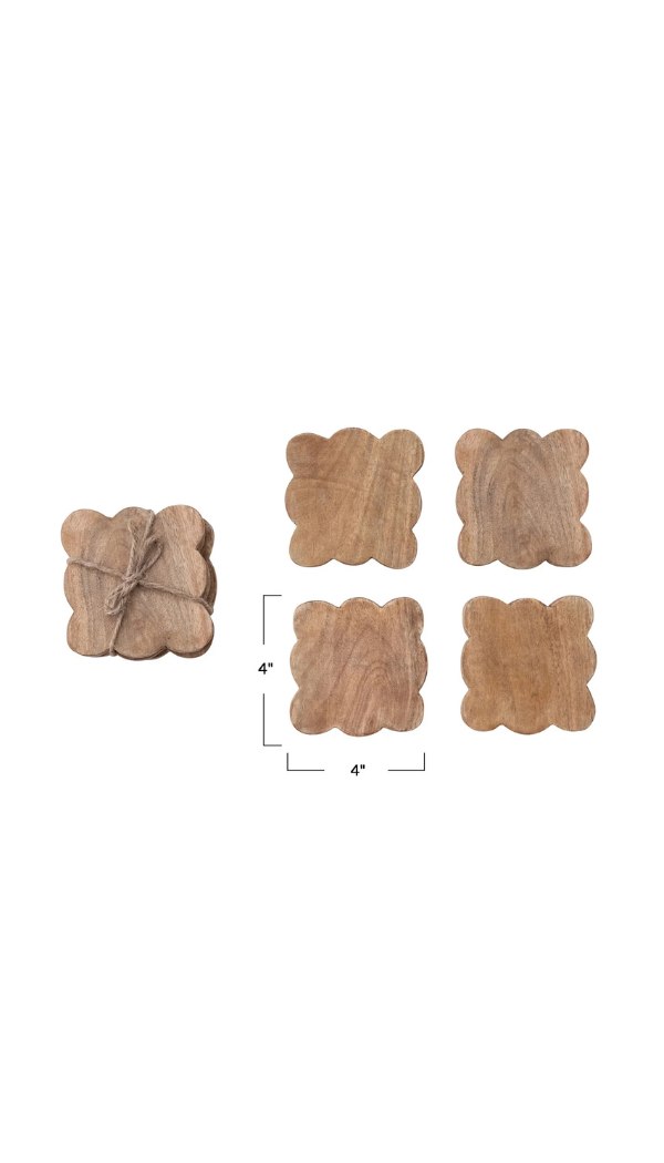 S/4 Mango Wood Coasters