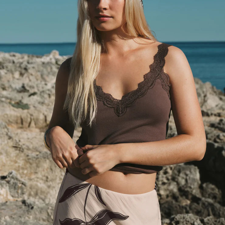 Eve Lace Tank | Cocoa Latte