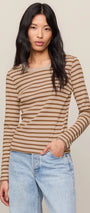 Arlet Stripe Thermal Top | Saddle Suede