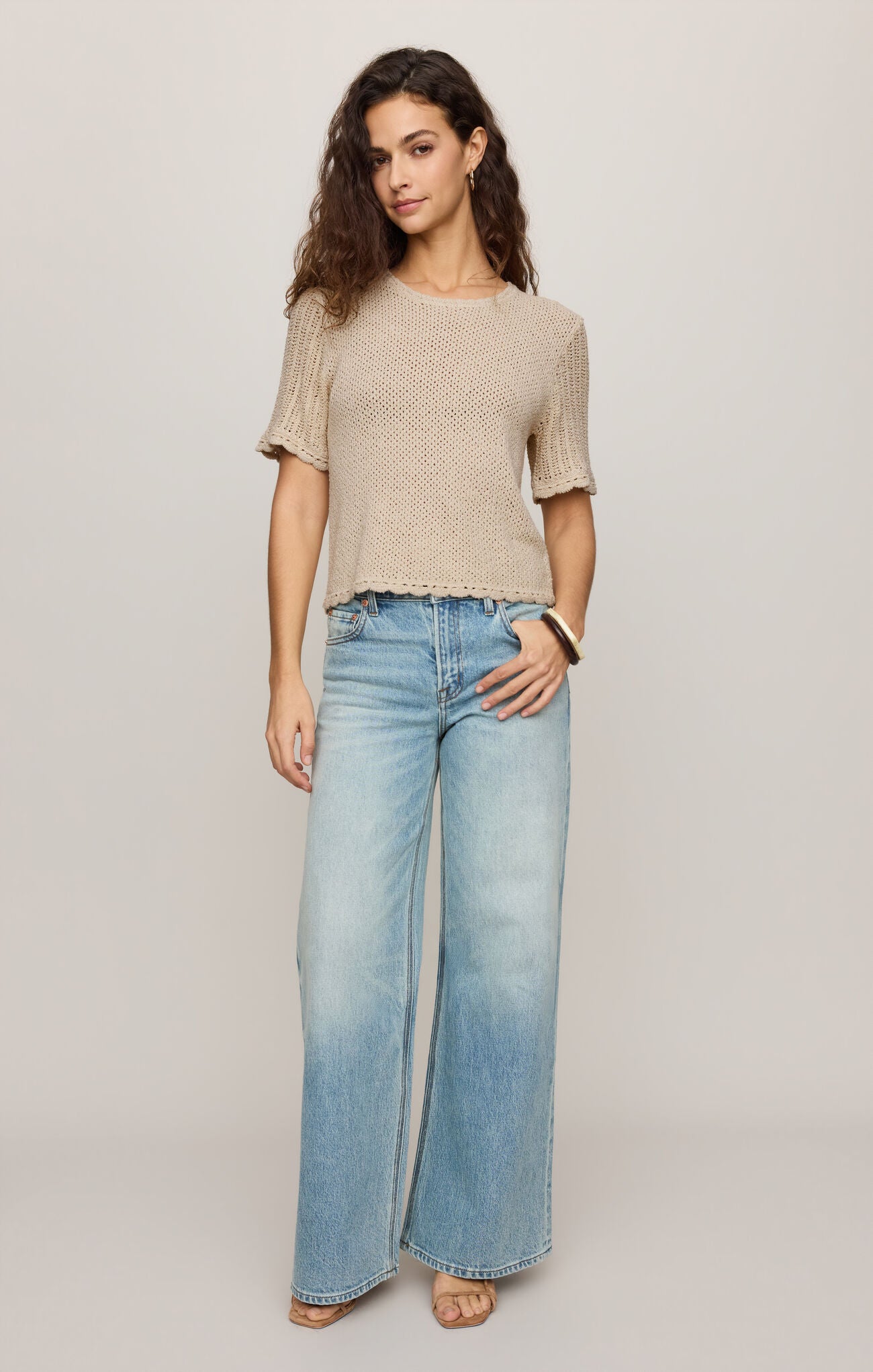 Solano Crochet Sweater | Natural