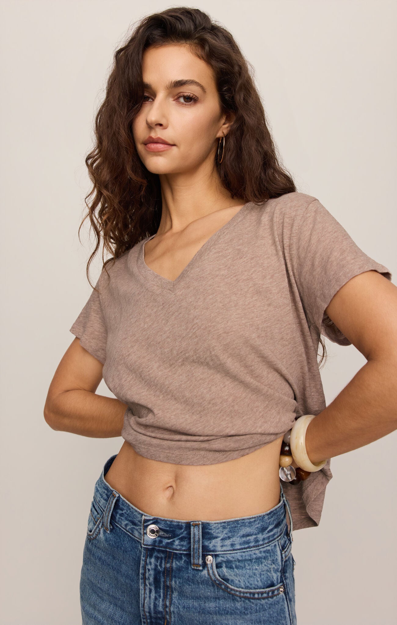 Z Supply | Nomad V-Neck Tee | Heather Ash