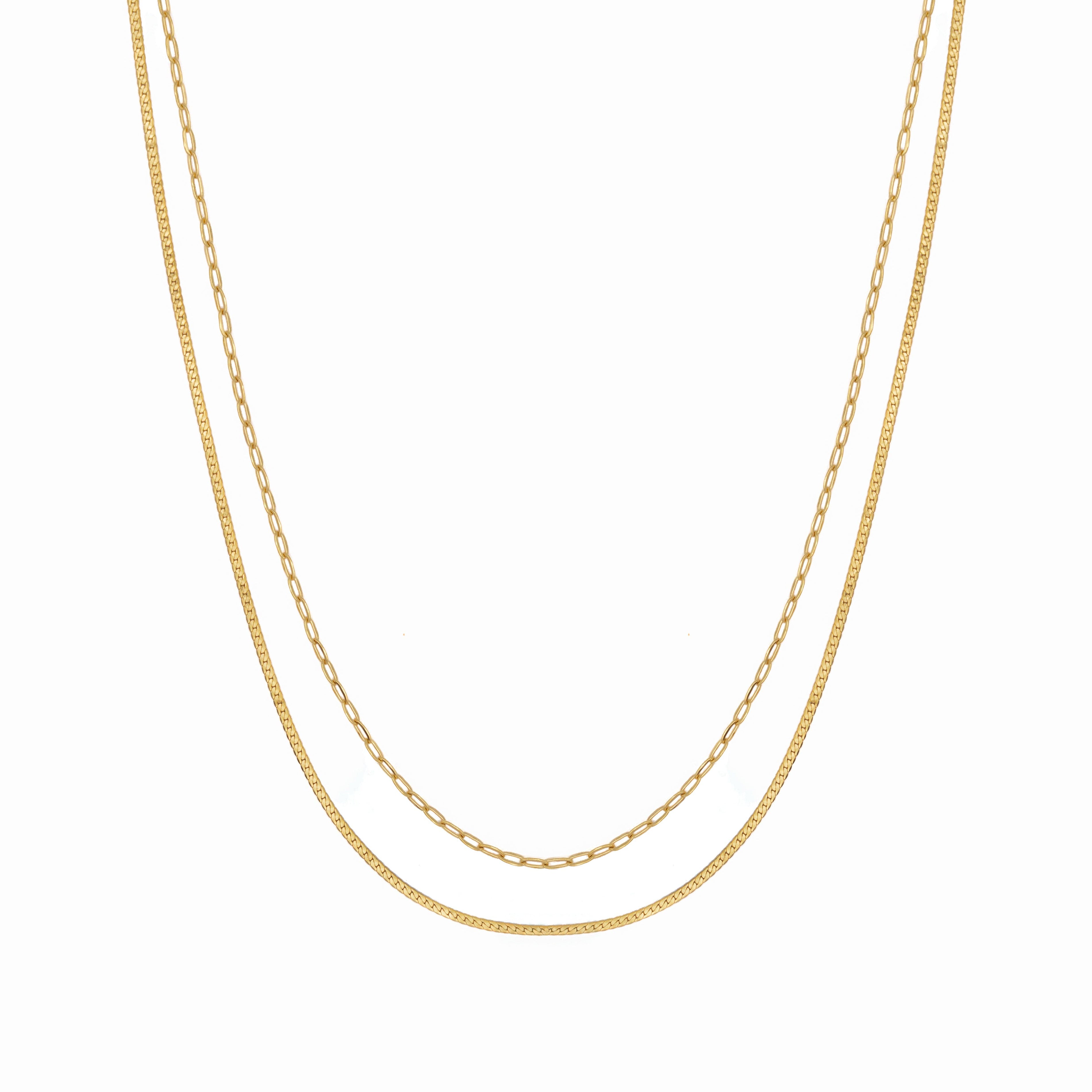 Waterproof Gold Double Braided Paperclip Necklace