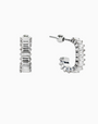 Demi-Fine Silver Squared Diamond Hoop