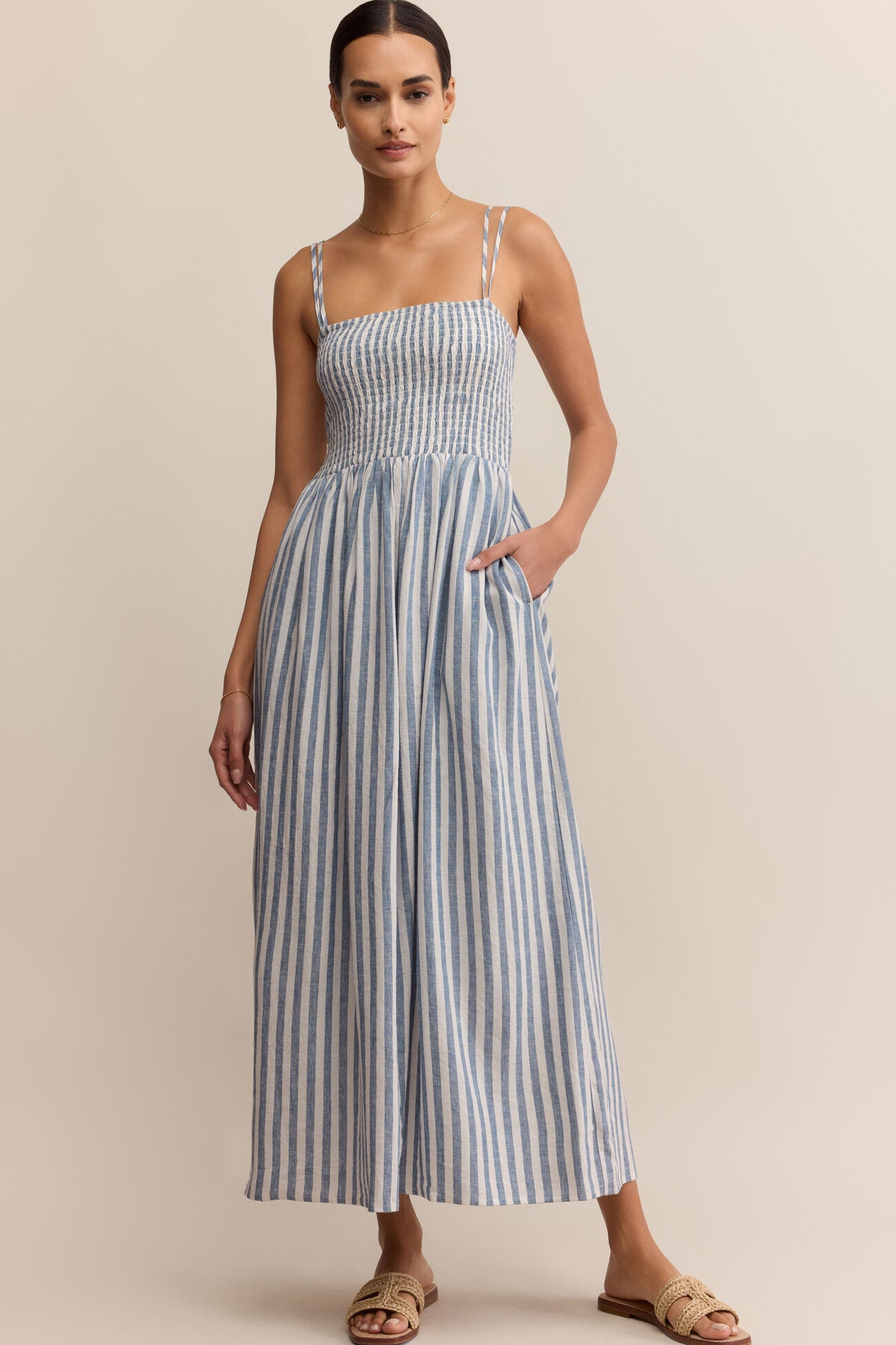 Nadine Striped Midi Dress | Boathouse