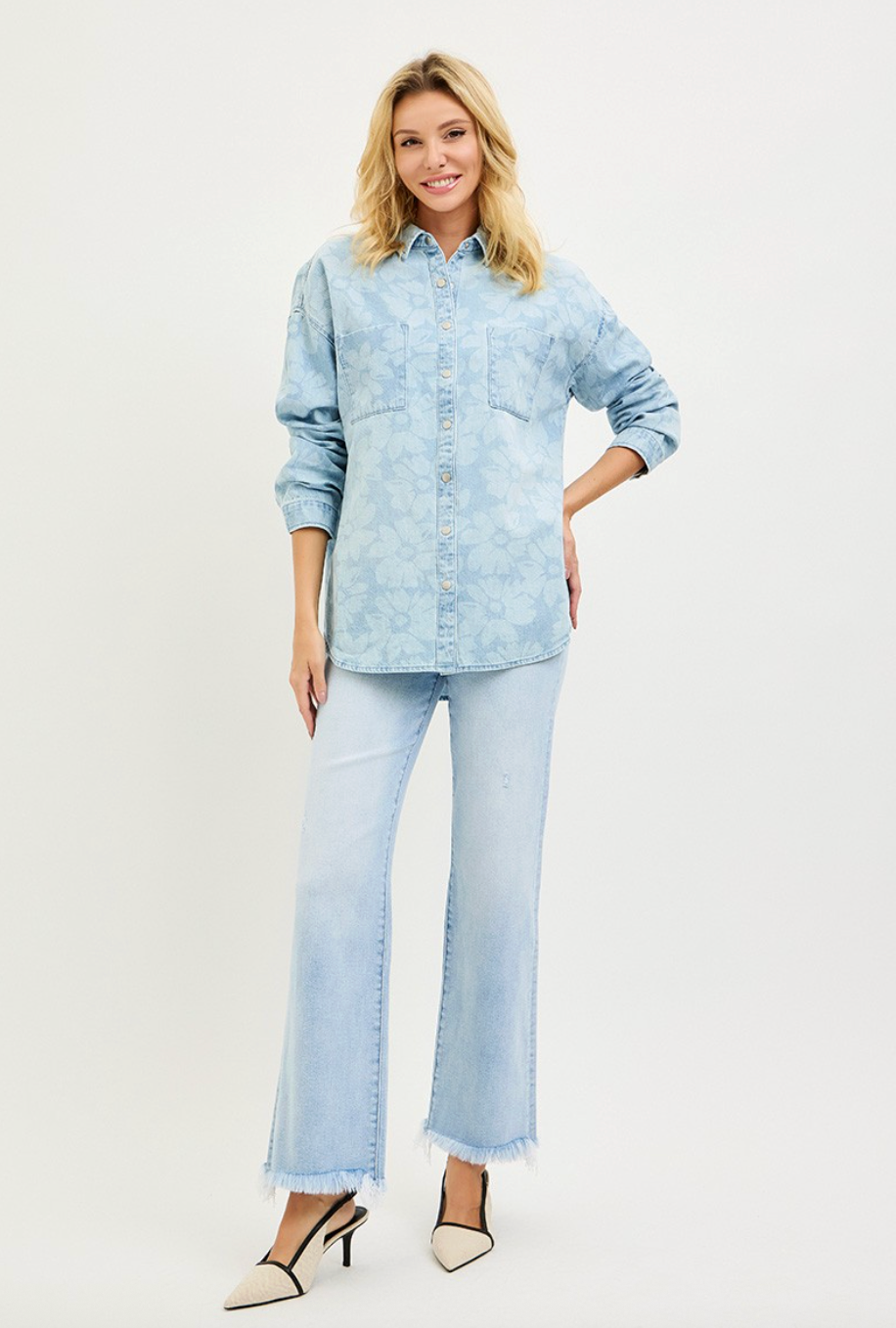 Landry Floral Top | Denim