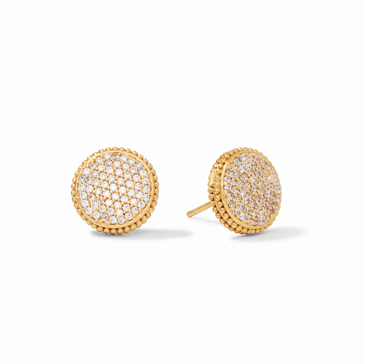 Julie Vos | Fleur-De-Lis Pavé Stud | Cubic Zirconia