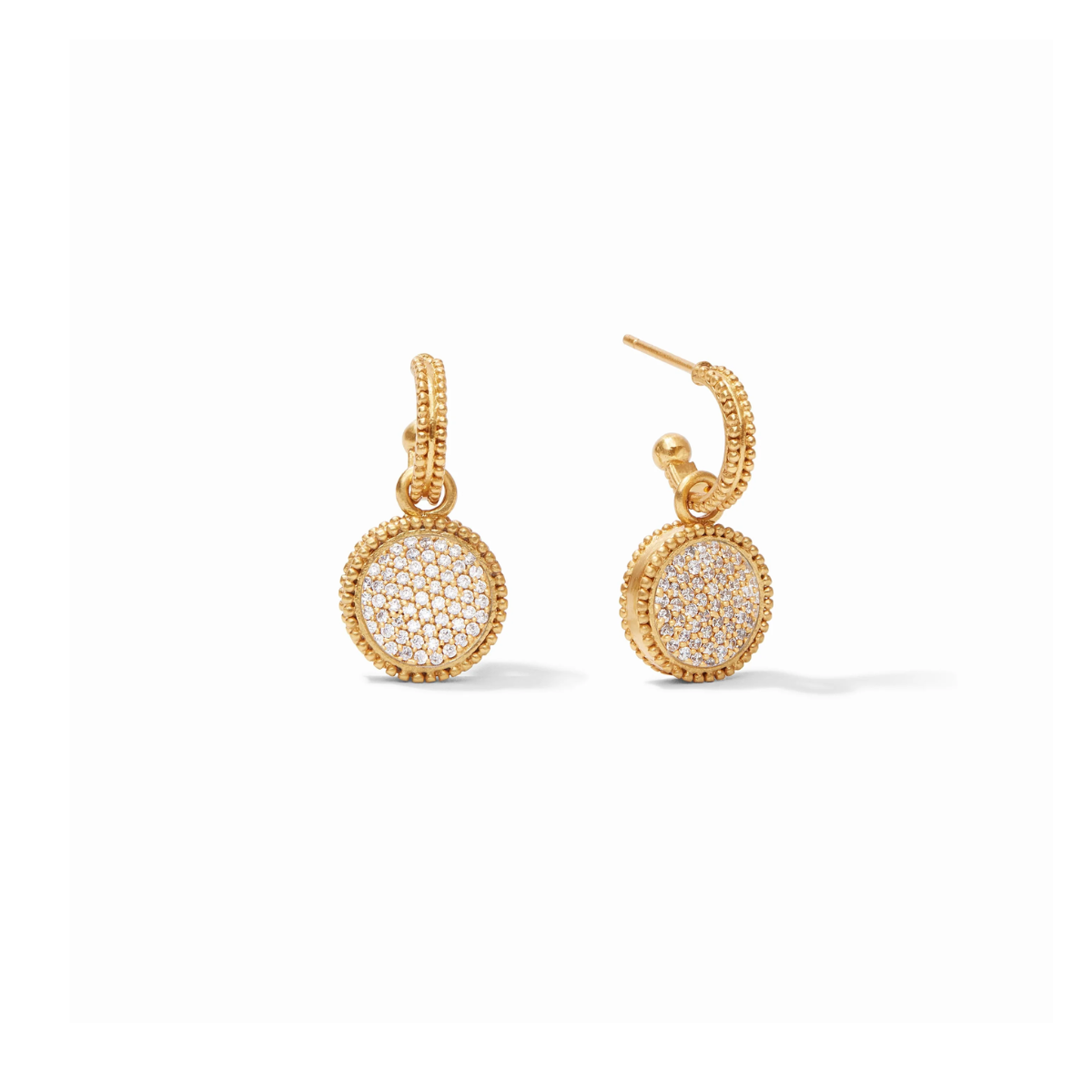 Julie Vos | Fleur-de-Lis Hoop & Charm Earring | CZ