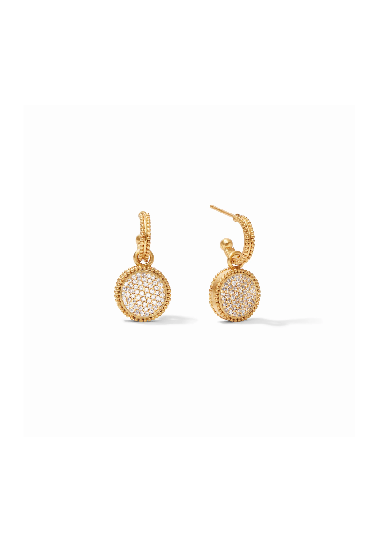 Julie Vos | Fleur-de-Lis Hoop & Charm Earring | CZ