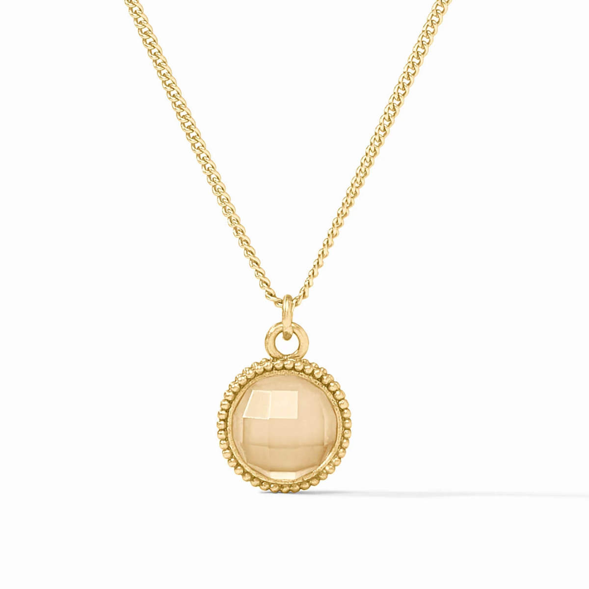 Julie Vos | Fleur-de-Lis Solitaire Necklace | Iridescent Champagne