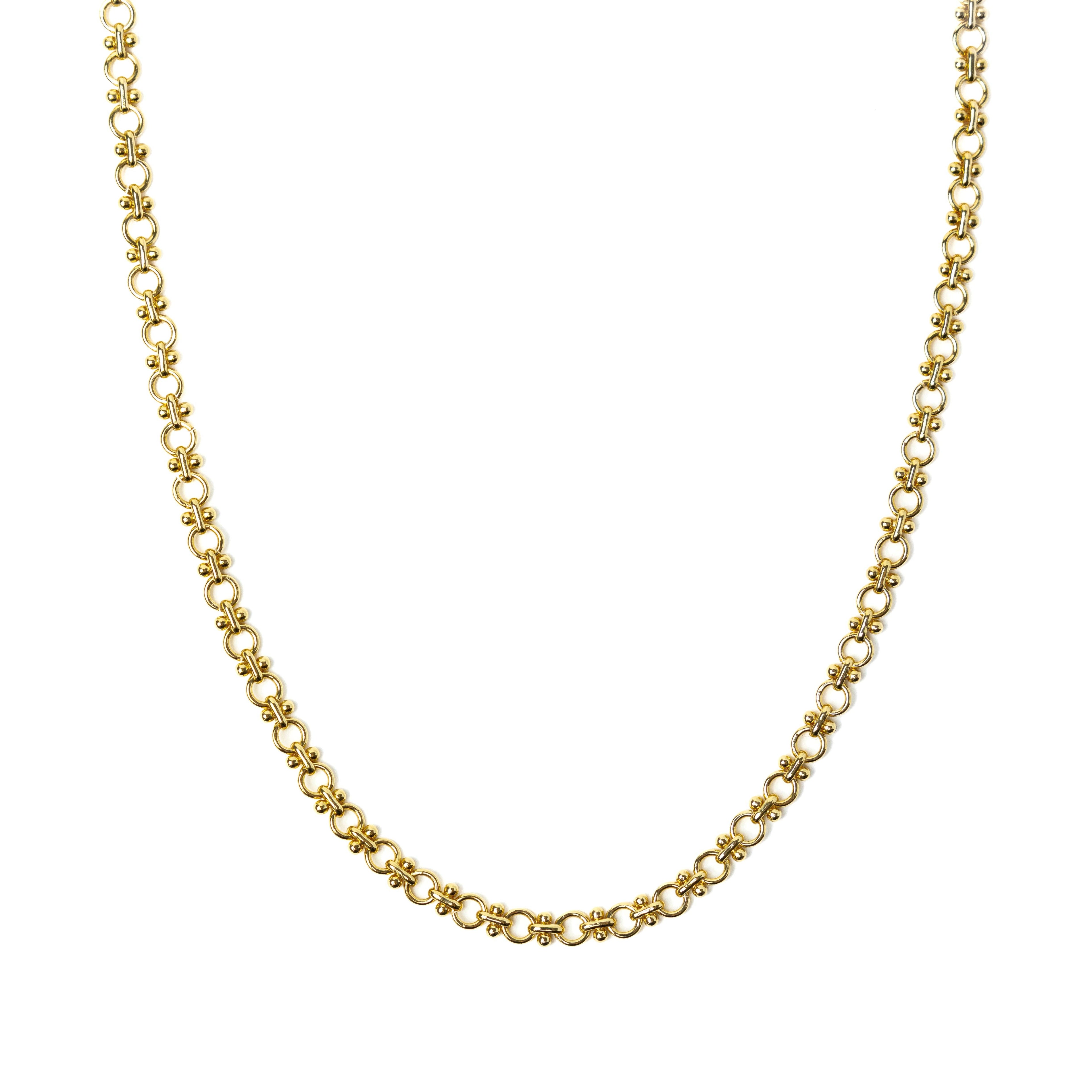24K Gold Plated Necklace | Gold Circle Link