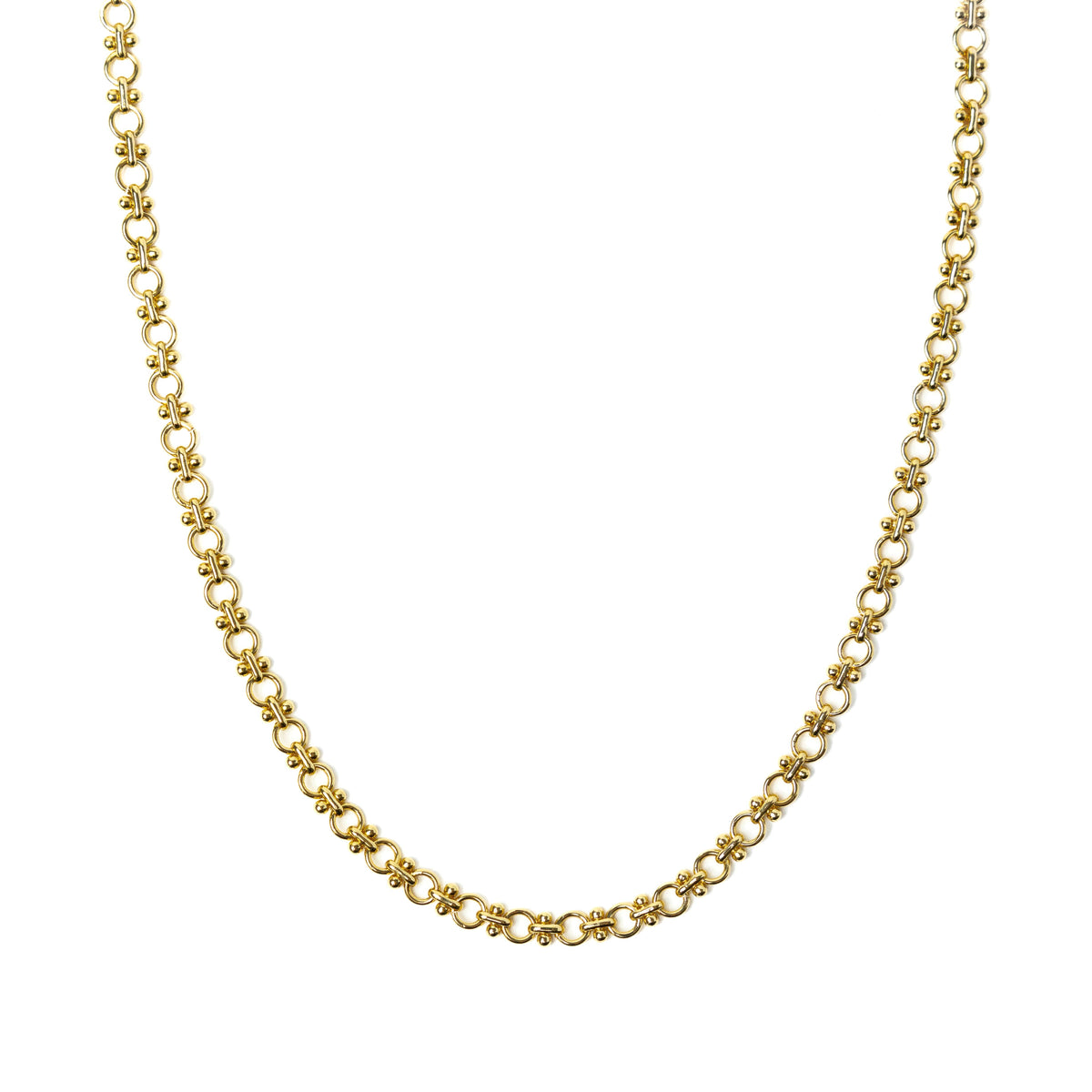 24K Gold Plated Necklace | Gold Circle Link