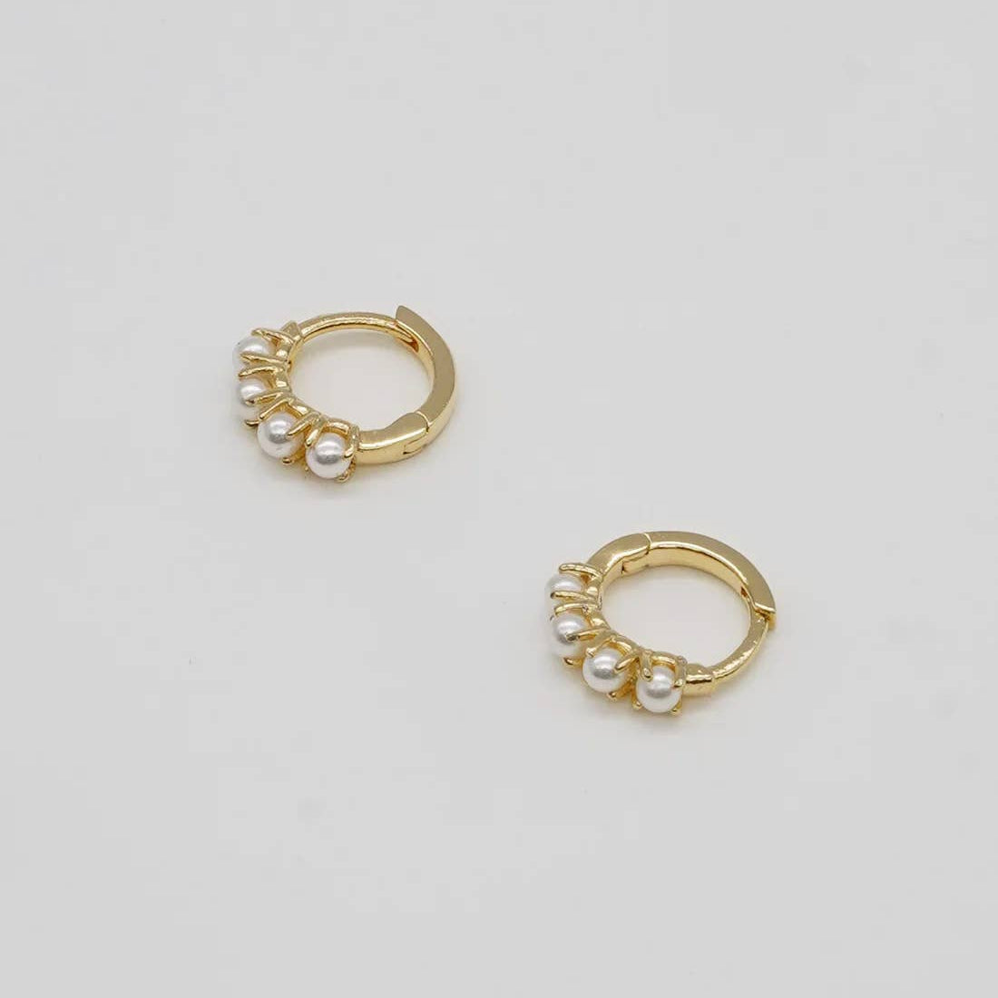 18K Gold Plated Huggies | Pearl