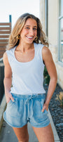 Hayes Ribbed Top | White