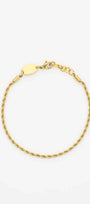 Gold Staple Rope Chain Bracelet