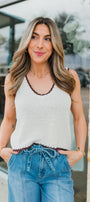 Yessenia Whipstitch Knit Tank | Linen