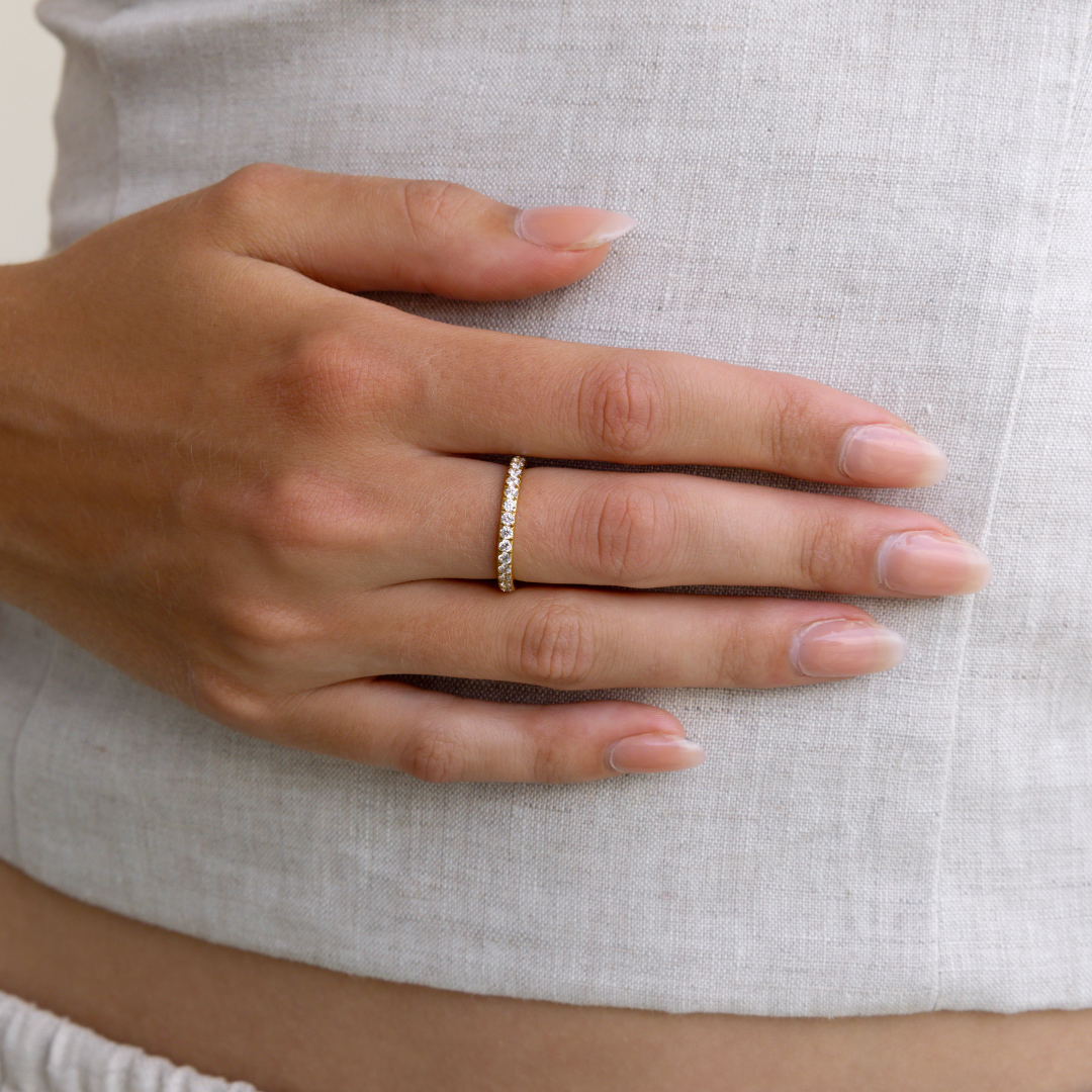 Waterproof Dainty Tennis Ring: 7