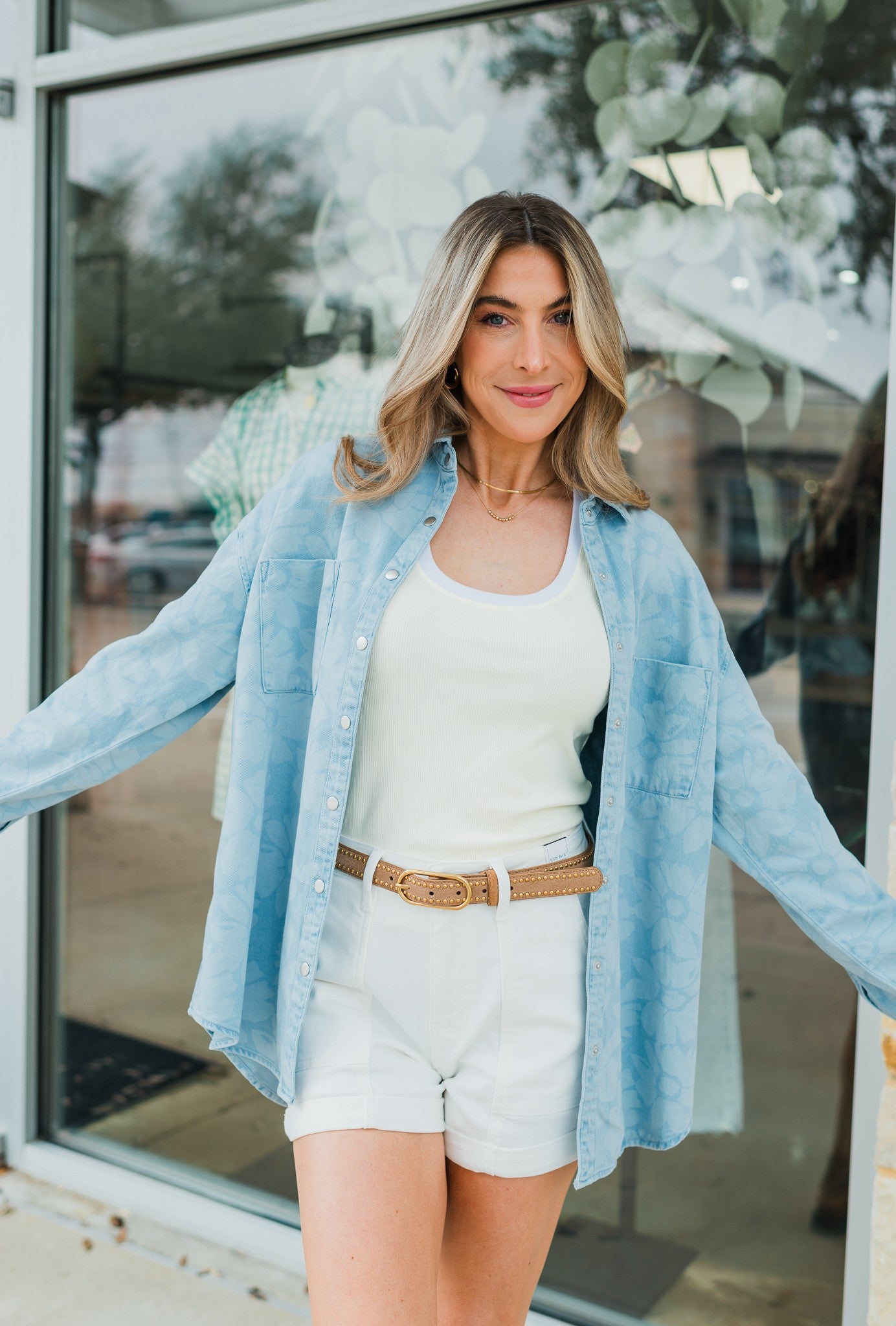 Landry Floral Top | Denim