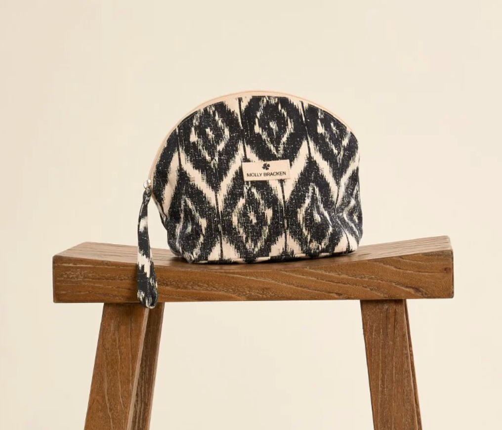 Jet Setter Pouch | Black Ikat