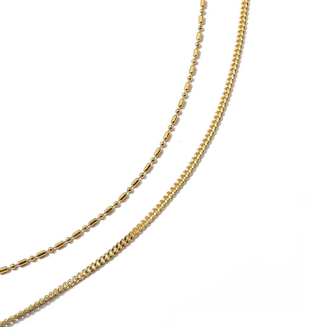 18K Gold Plated Necklace | Double Barrel