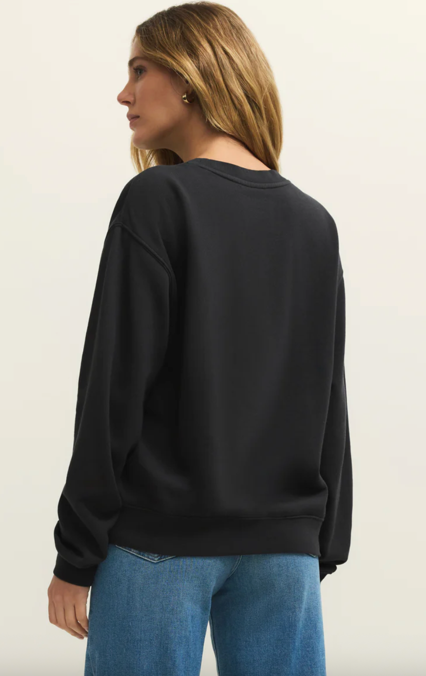 Z Supply | La Playa Boyfriend Sweatshirt | Black Sand