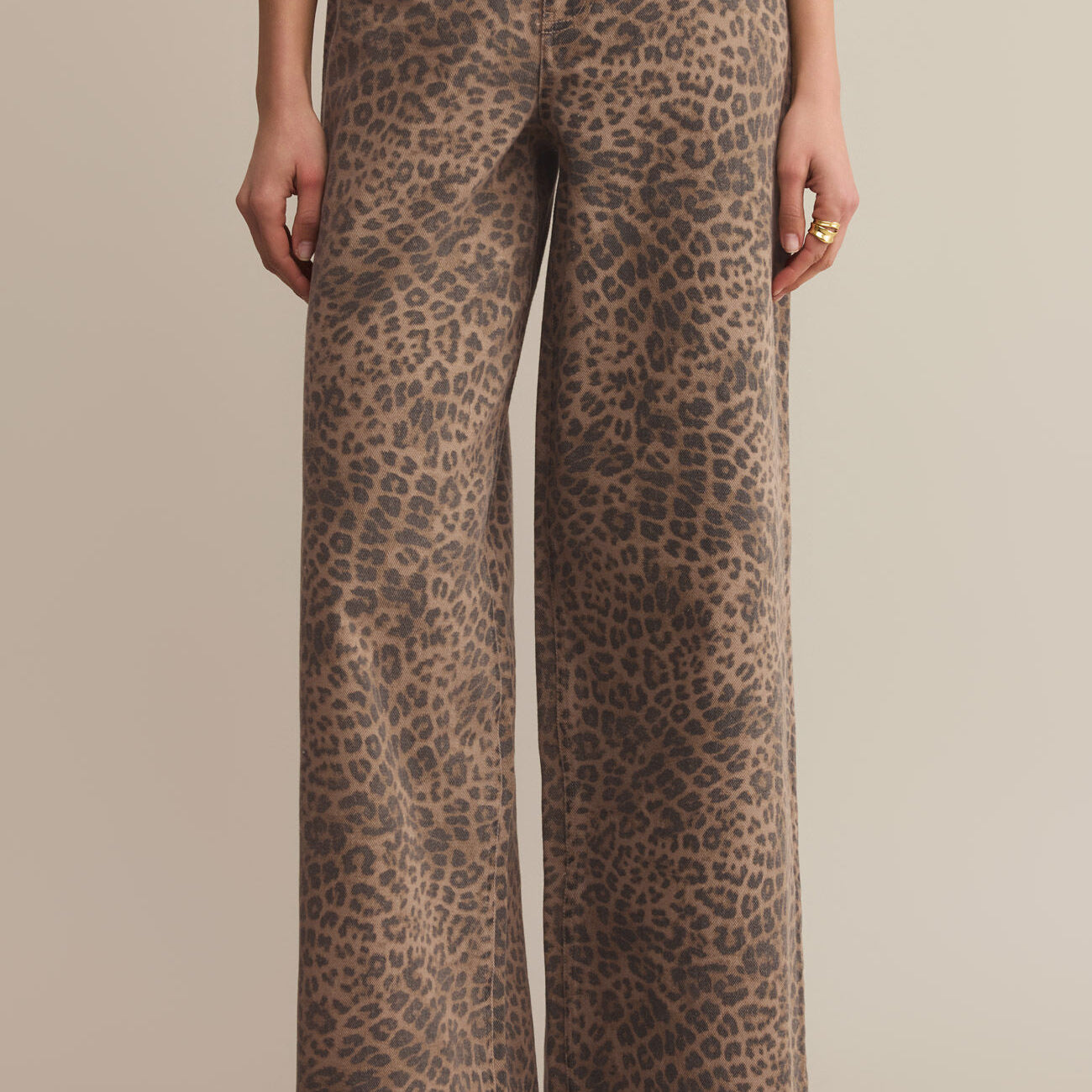 Marli Denim Leopard Pant | Desert Tan