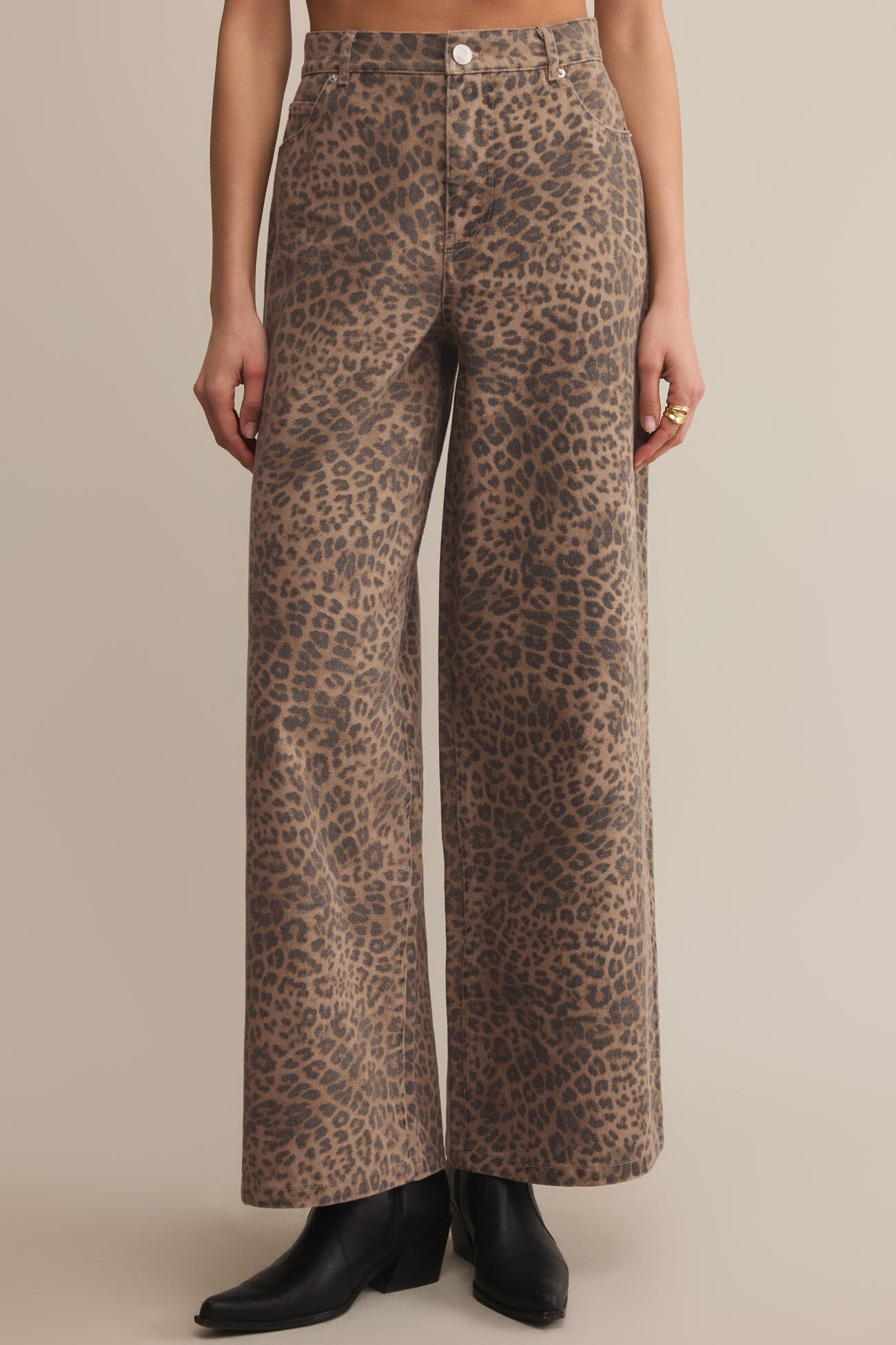 Marli Denim Leopard Pant | Desert Tan