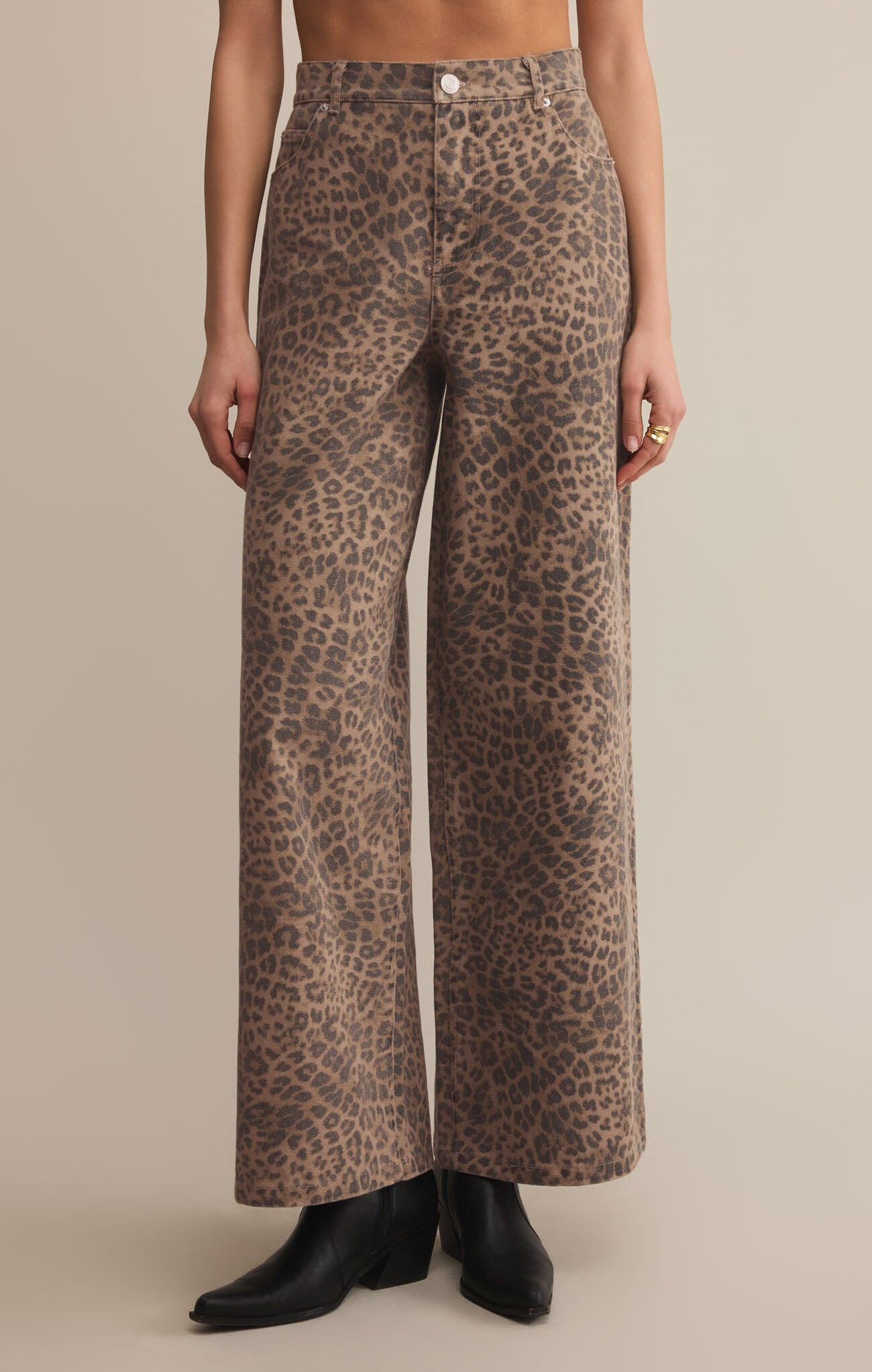 Marli Denim Leopard Pant | Desert Tan