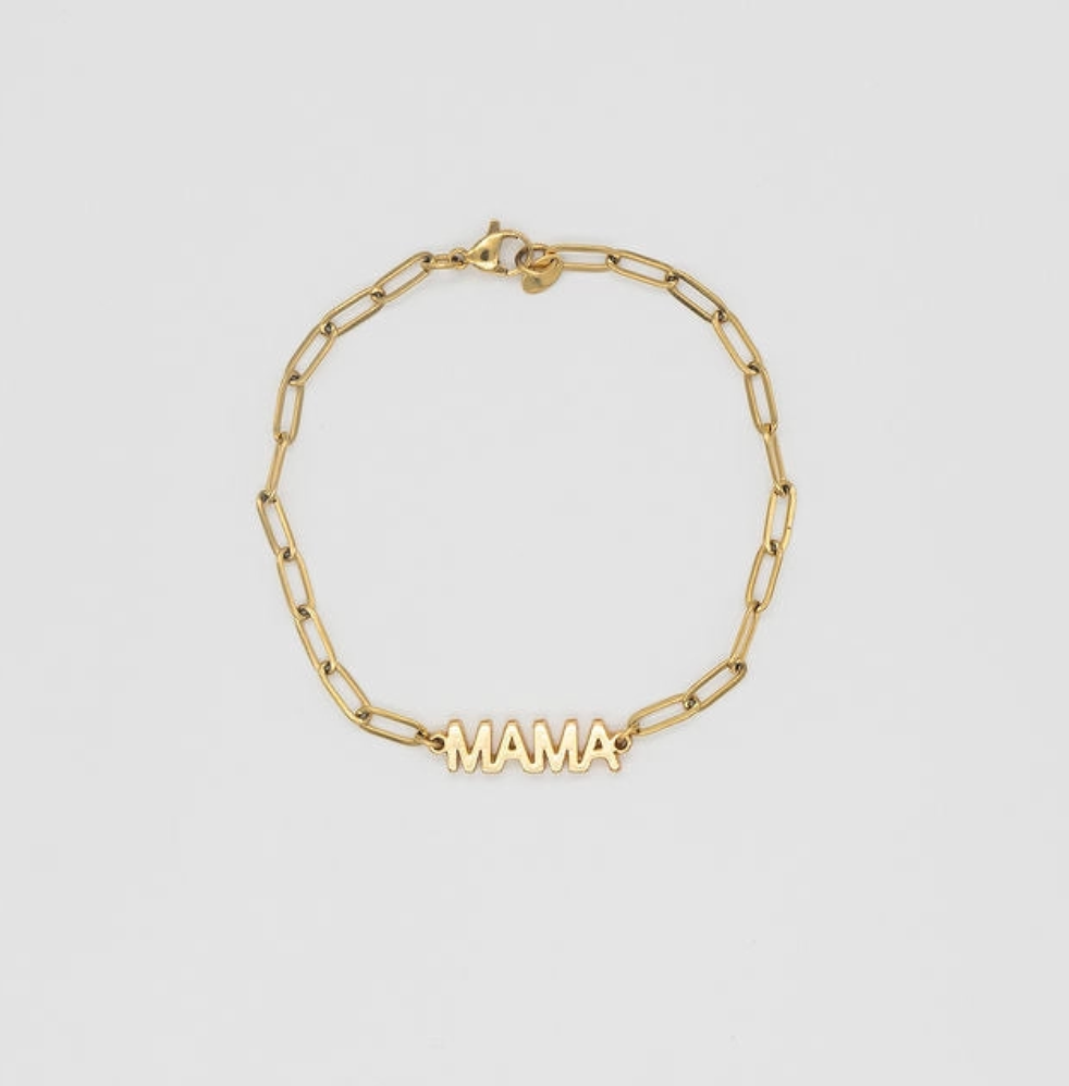 Mama Paperclip Bracelet | 24K Gold Plated