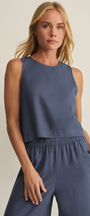 Sloane Linen Top | Vintage Indigo