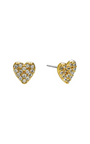 18K Gold Dainty Diamond Heart Studs