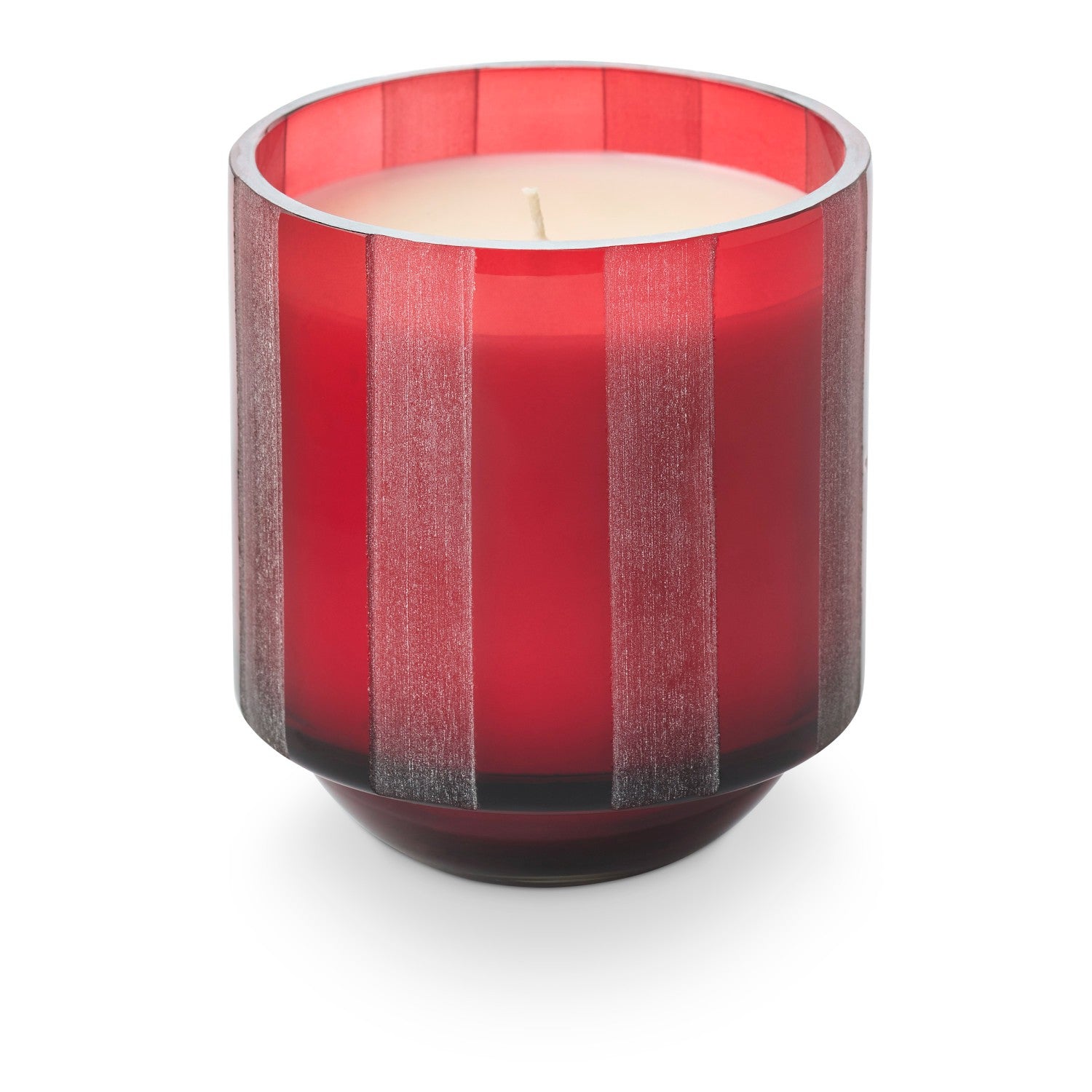 Striped Glass Candle | Cranberry Currant