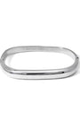 Waterproof Silver Square Cuff Bangle: Silver