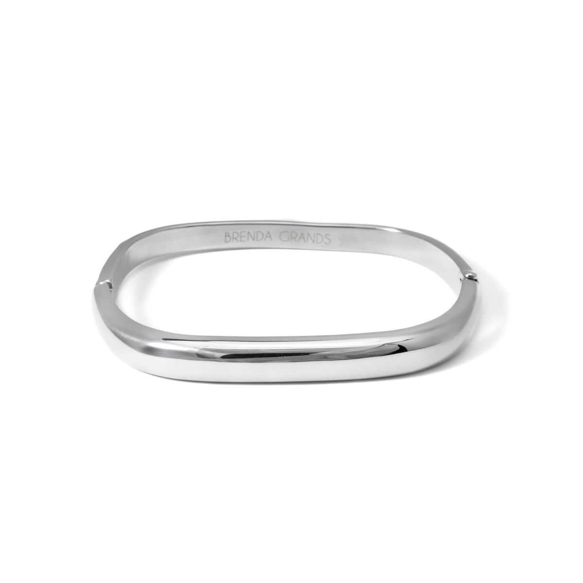 Waterproof Silver Square Cuff Bangle: Silver