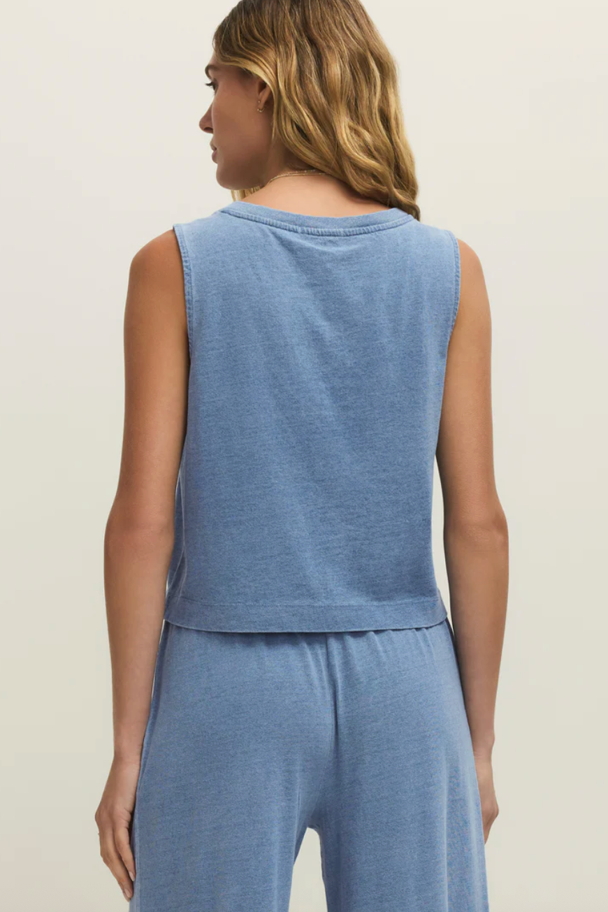 Z Supply | Sloane Denim Tank | Santorini Indigo