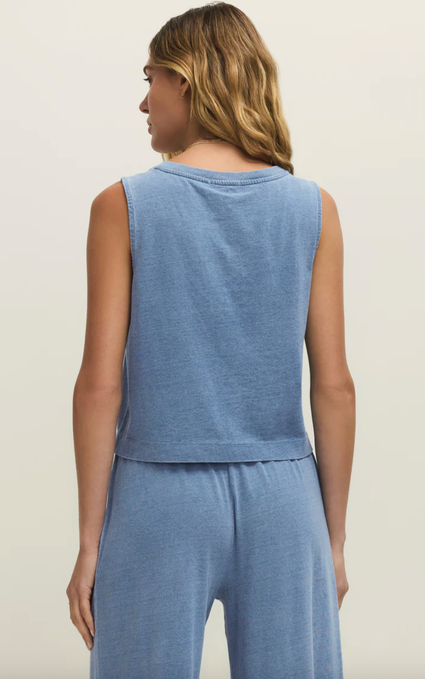 Z Supply | Sloane Denim Tank | Santorini Indigo