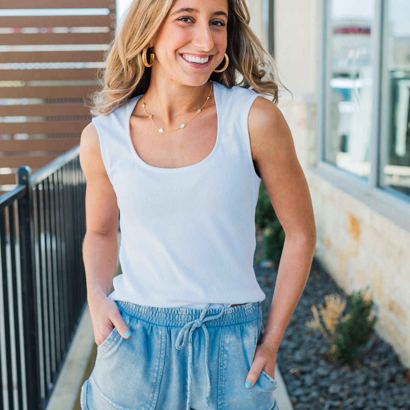 Hayes Ribbed Top | White