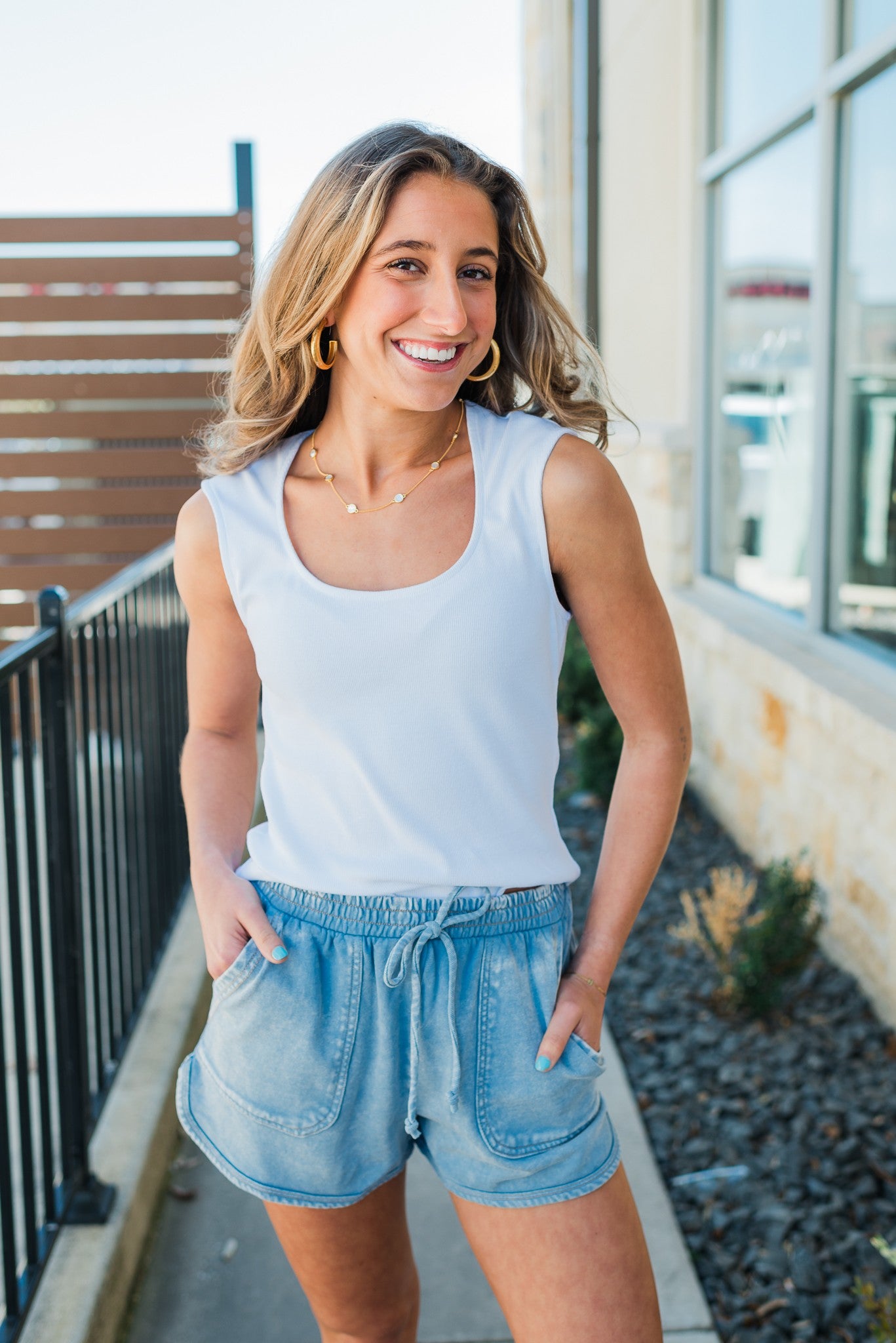 Hayes Ribbed Top | White