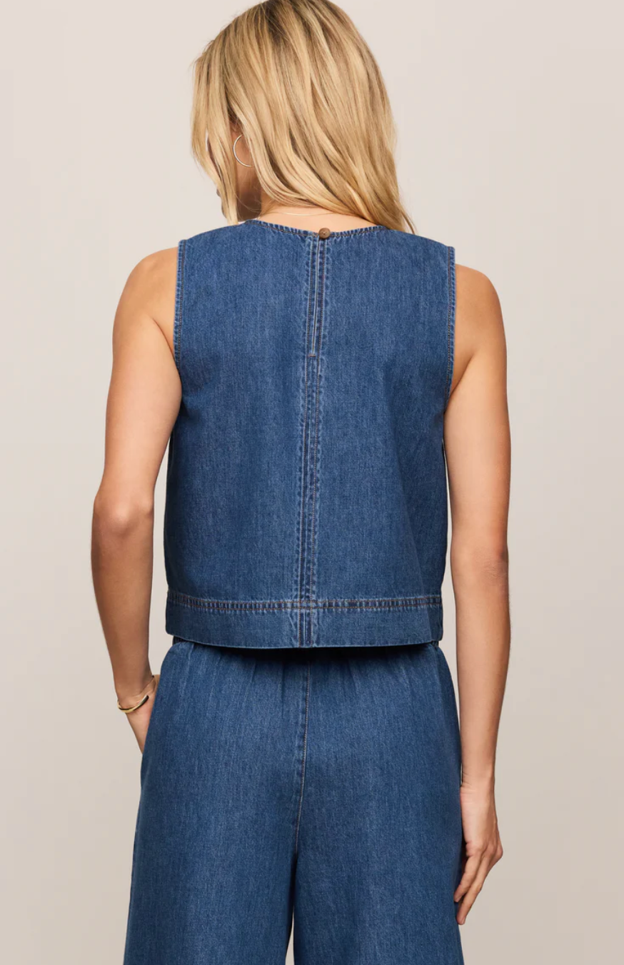 Sun Seeker Denim Tank | Deep Water