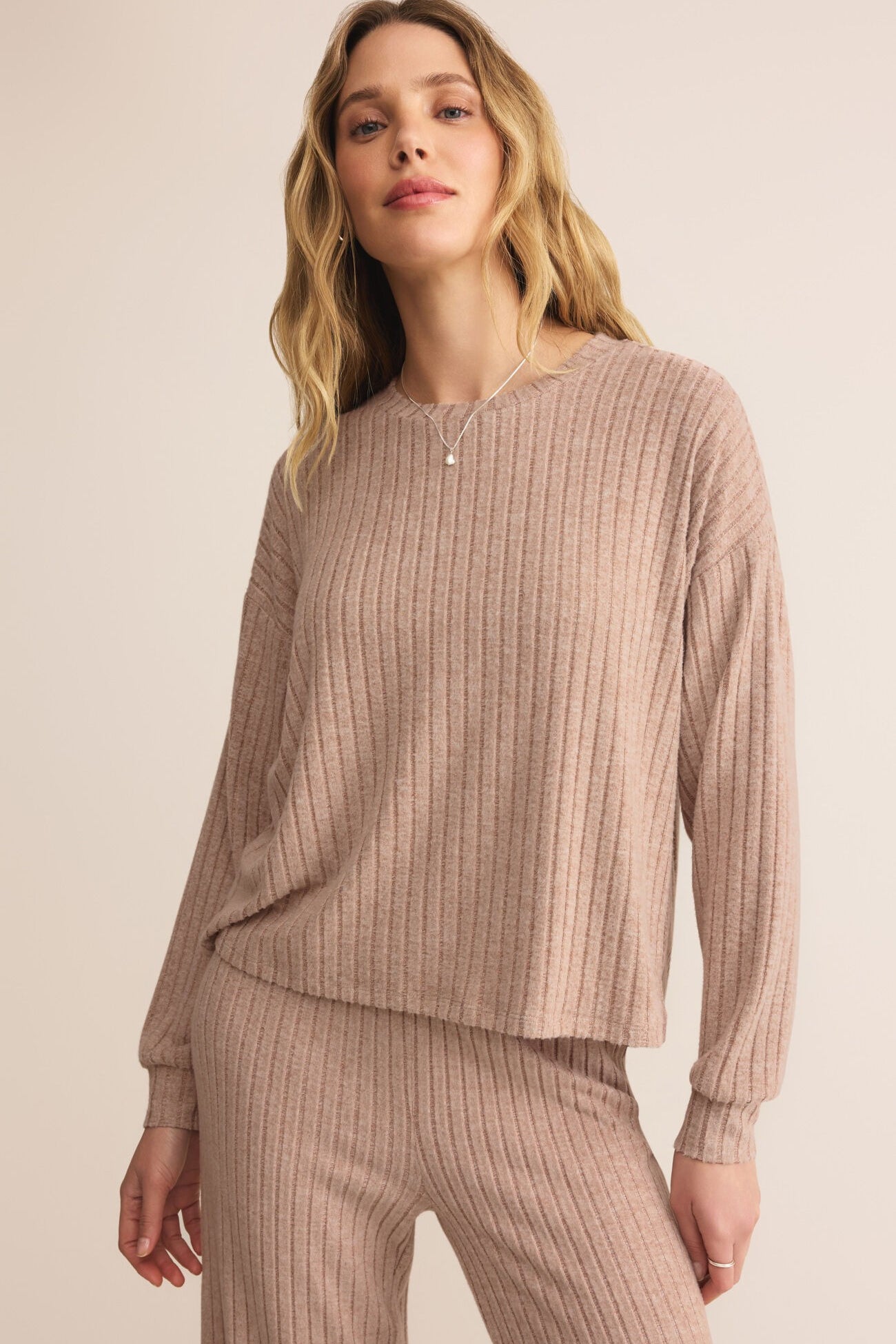 Daydream Rib LS Top | Iced Coffee