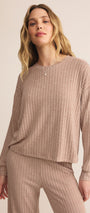 Daydream Rib LS Top | Iced Coffee