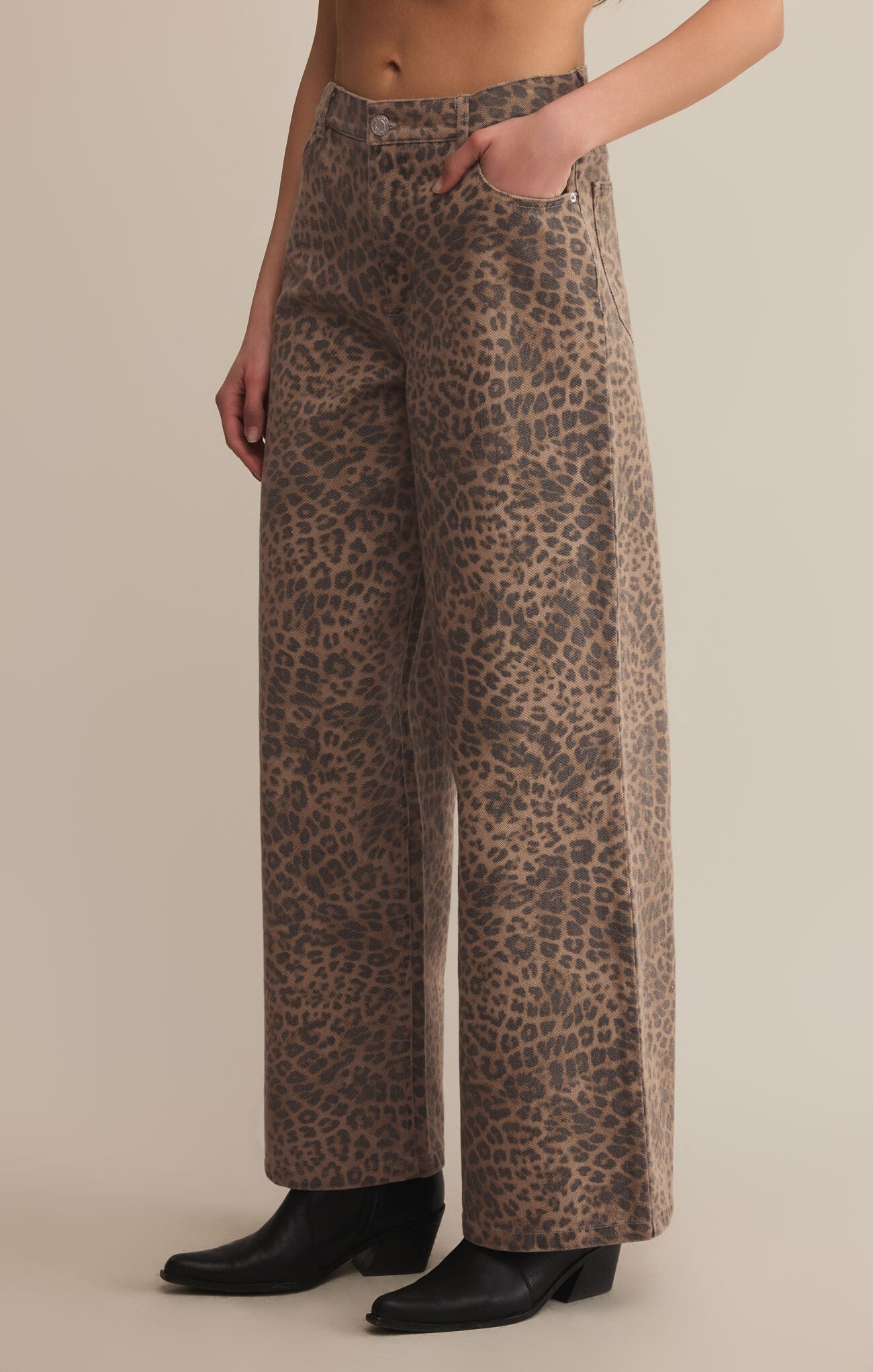 Marli Denim Leopard Pant | Desert Tan