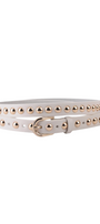 Genuine Leather Belt | Studded Beige
