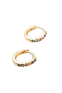 18K Gold Multi-Colored Crystal Huggies: Multi-Colored