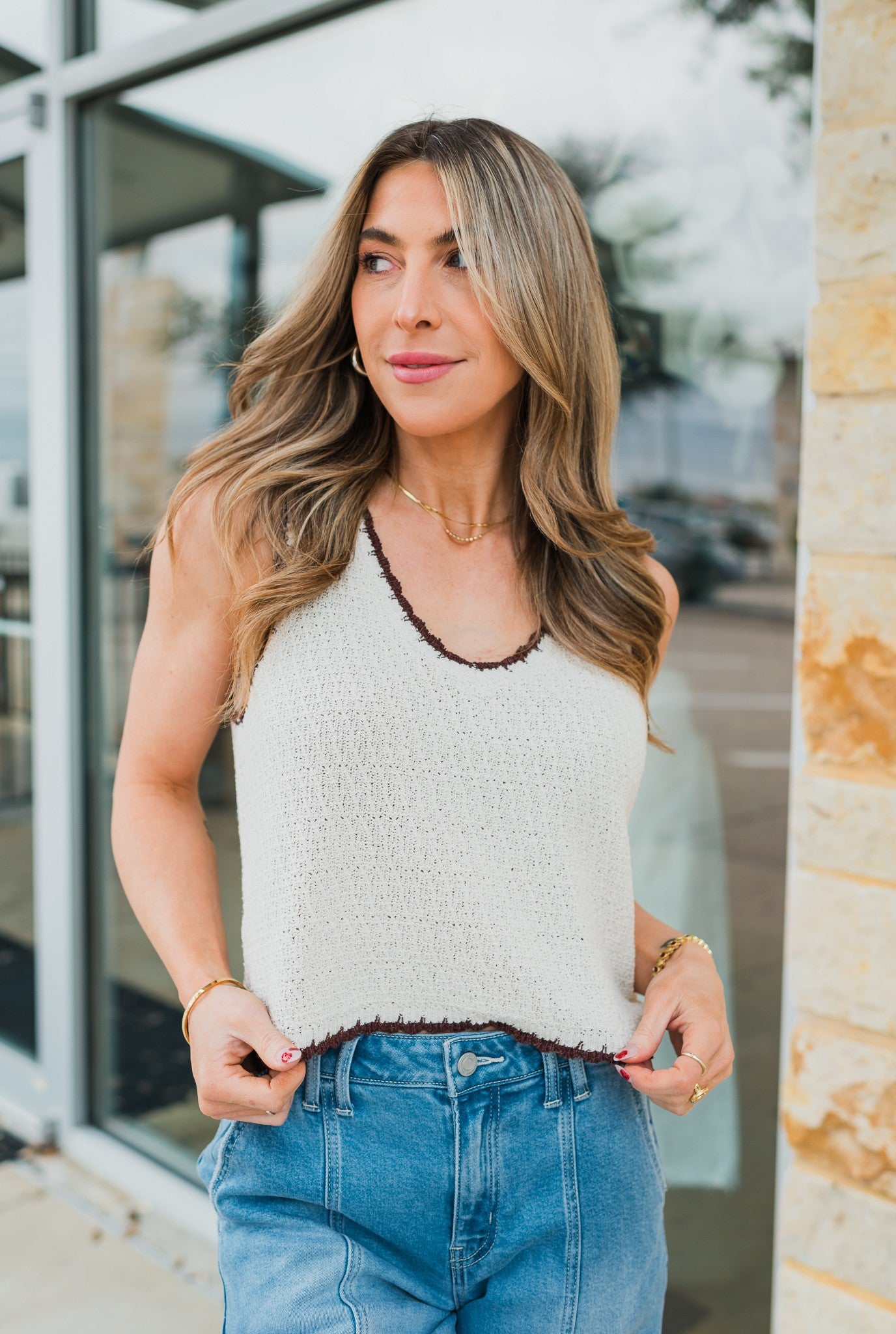Z Supply | Yessenia Whipstitch Knit Tank | Linen